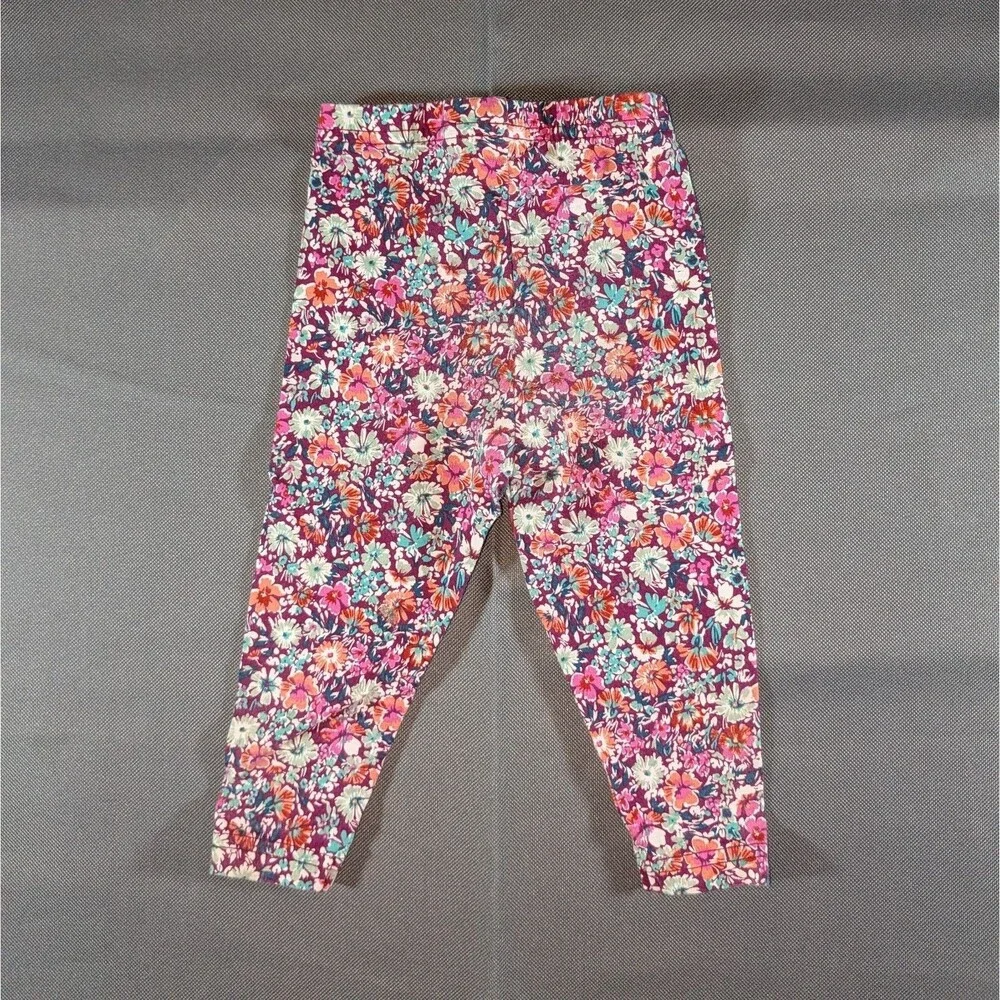 Carter's Babygirl Floral Purple Pants Size 12m